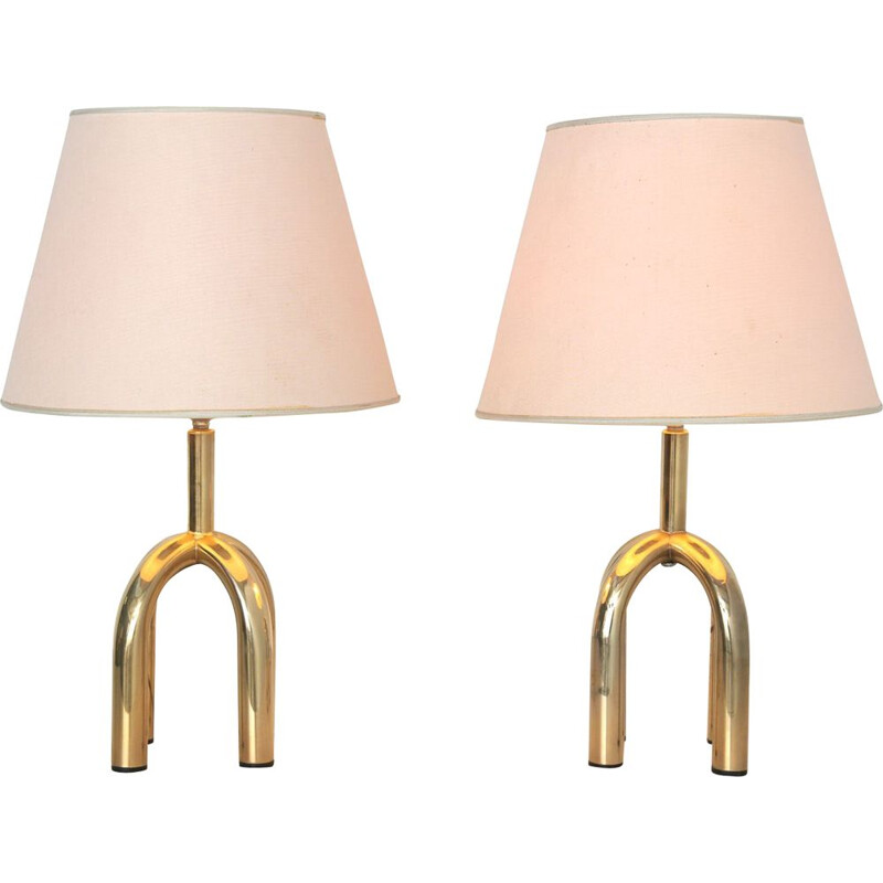 Pair of vintage Table Lamps in Brass 1970