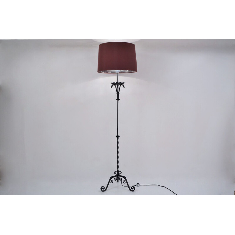 Vintage ijzeren lamp met draken van Edouard Schenck, Frans 1930