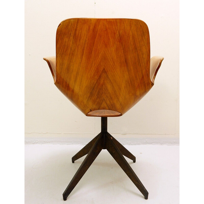 Set of 6 Medea Vintage Office Chair with Swivel Base by Vittorio Nobili for Fratelli Tagliabue, 1950