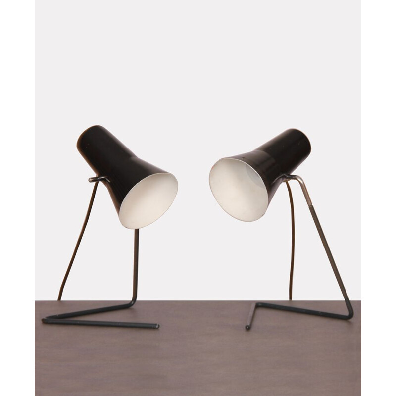 Pair of vintage lamps by Josef Hurka for Drupol, 1960