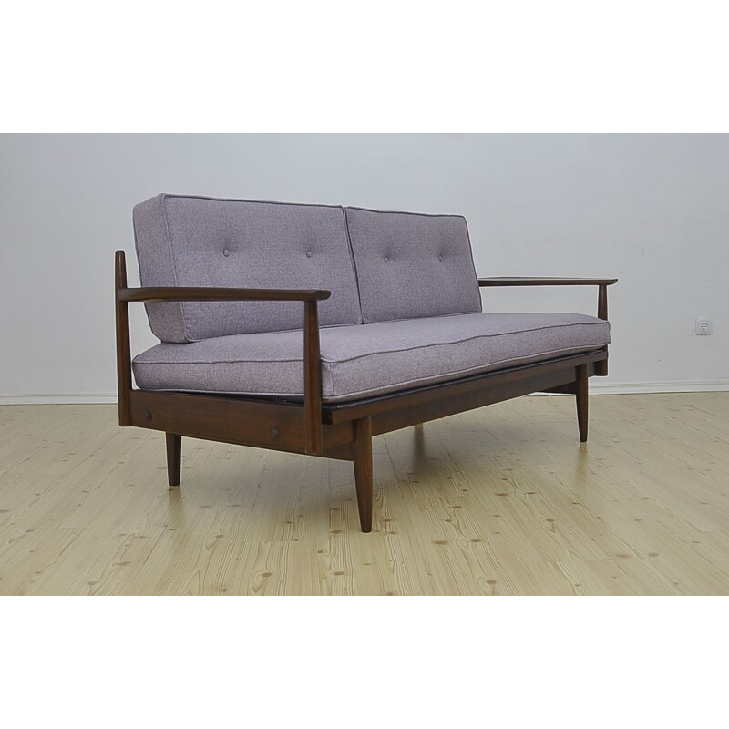 Vintage Extendable Sofa with Wool Upholstery, Day Bed, 1960s