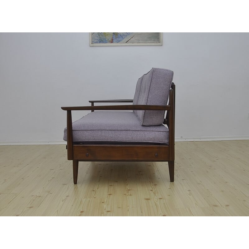 Vintage Extendable Sofa with Wool Upholstery, Day Bed, 1960s