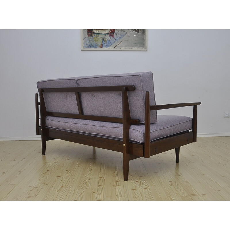 Canapé Vintage extensible avec garniture en laine, lit de jour 1960
