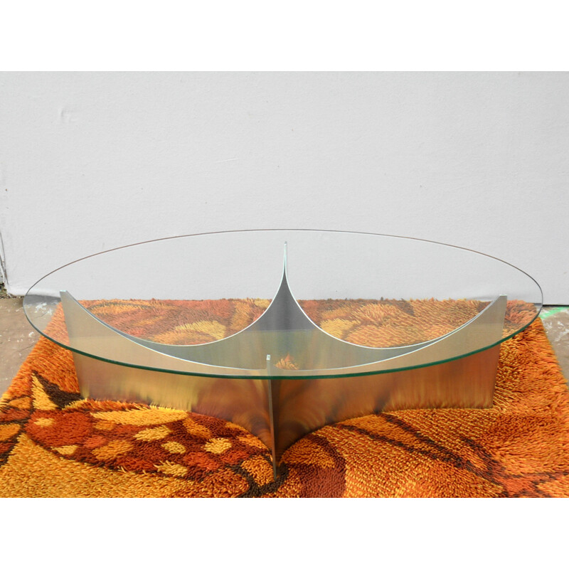 Vintage oval coffee table 1970