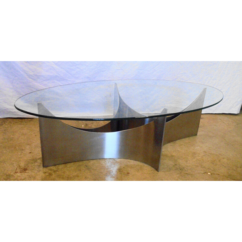 Vintage oval coffee table 1970