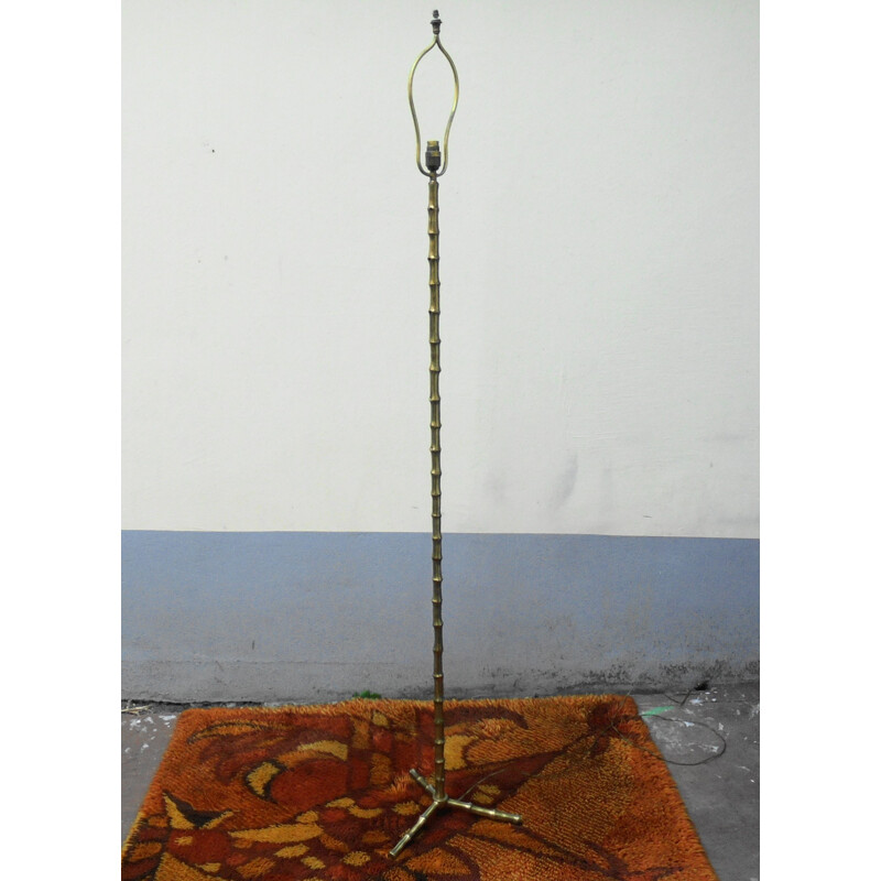 Vintage imitation bamboo floor lamp by Baguès,1960
