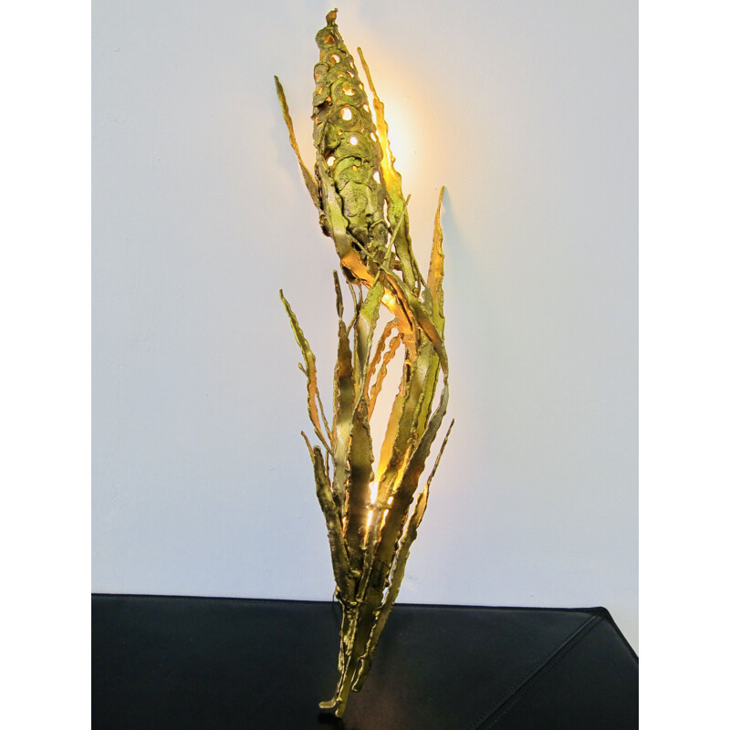 Vintage Gilded brass wall sconce by Paul Moerenhout 1970s