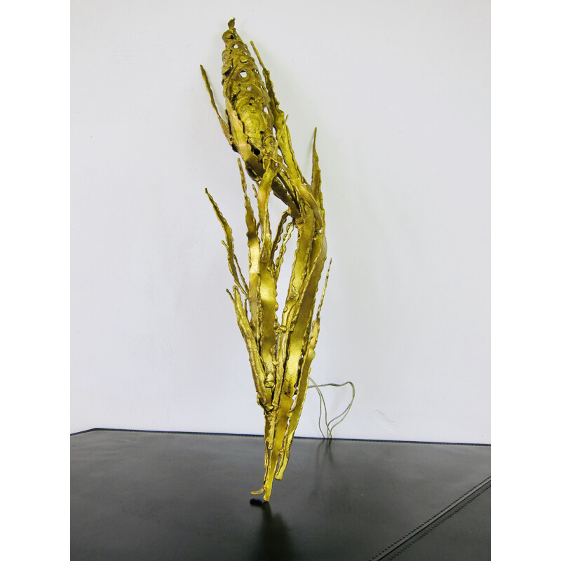 Vintage Gilded brass wall sconce by Paul Moerenhout 1970s