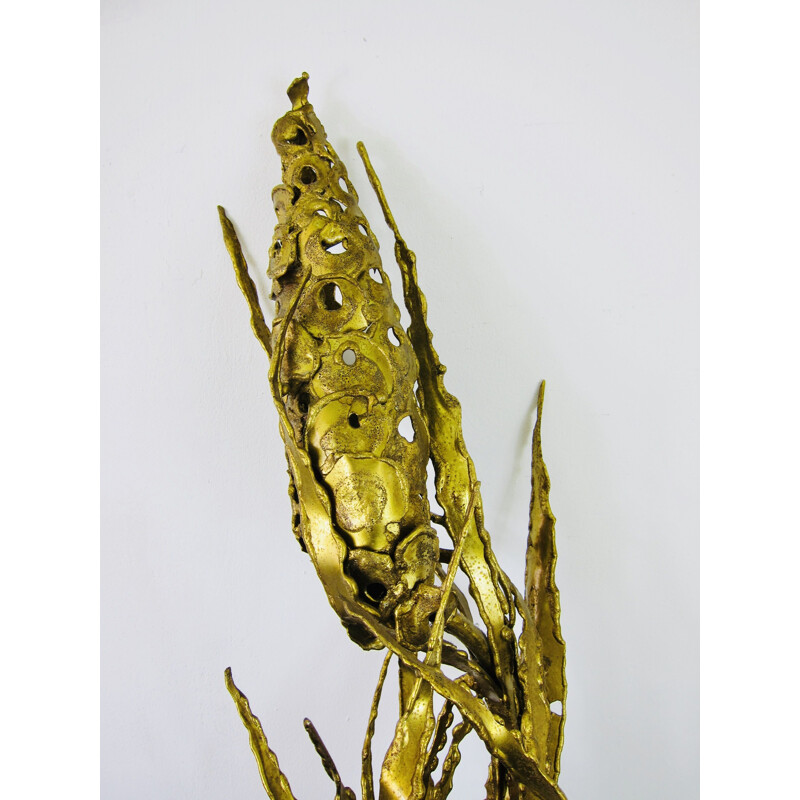 Vintage Gilded brass wall sconce by Paul Moerenhout 1970s