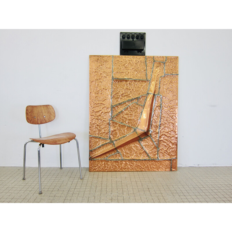 Large vintage Brutalist copper Artwork 1980s 