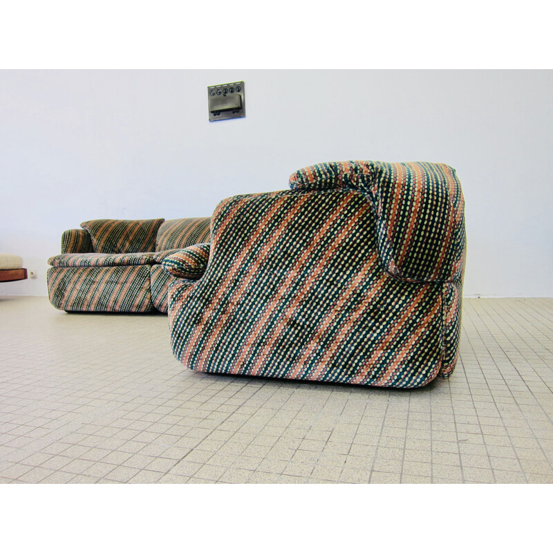 Vintage  2 seater sofa and armchair Saporiti Confidential 1972