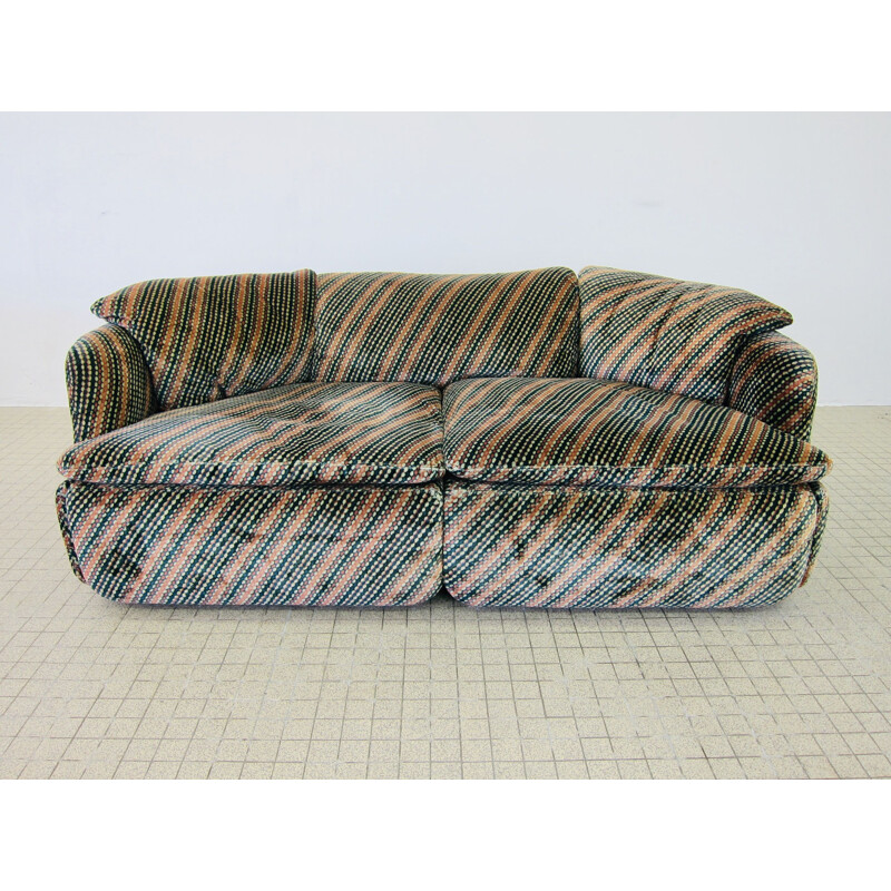 Canapé et fauteuil vintage 2 places Saporiti Confidential 1972