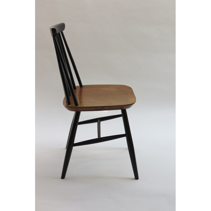 Pair Of vintage Black and Walnut Dining Chairs 1950s