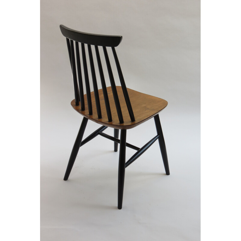 Paire de chaises vintage en noyer noir 1950