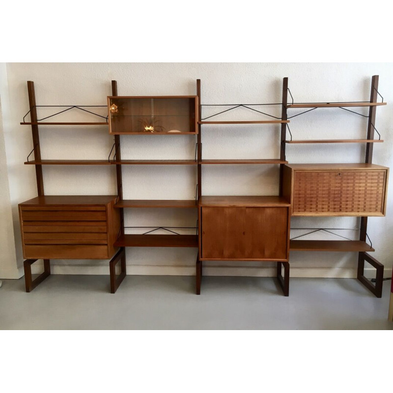 Scaffali modulari vintage in teak di Poul Cadovius, Danimarca 1960