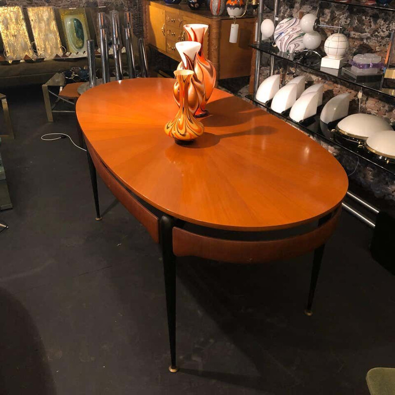 Mid-Century Rosewood Italian Dining Table 1950