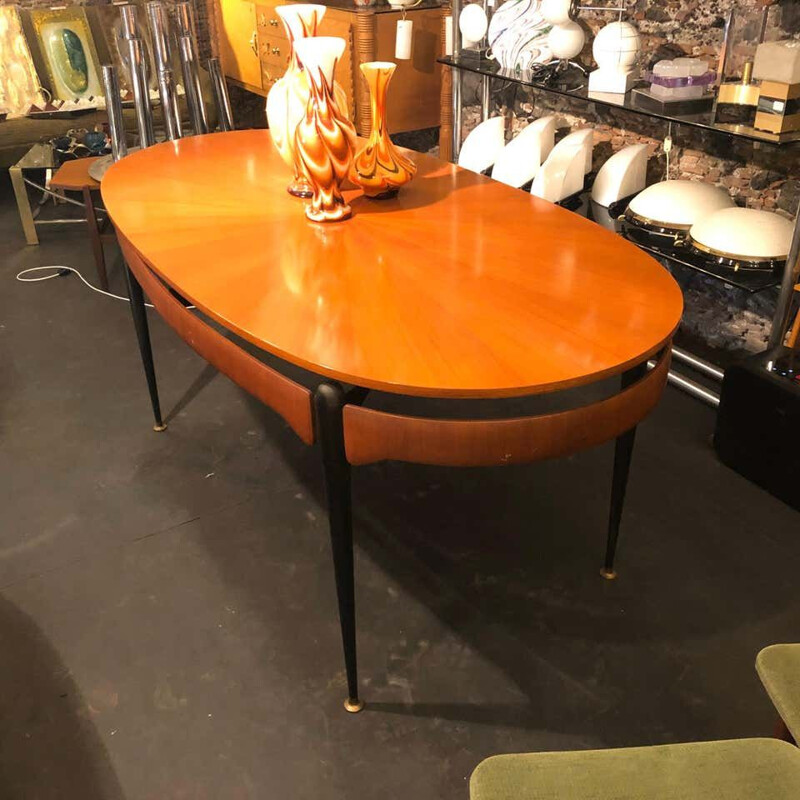 Table à manger vintage en palissandre, Italie, 1950