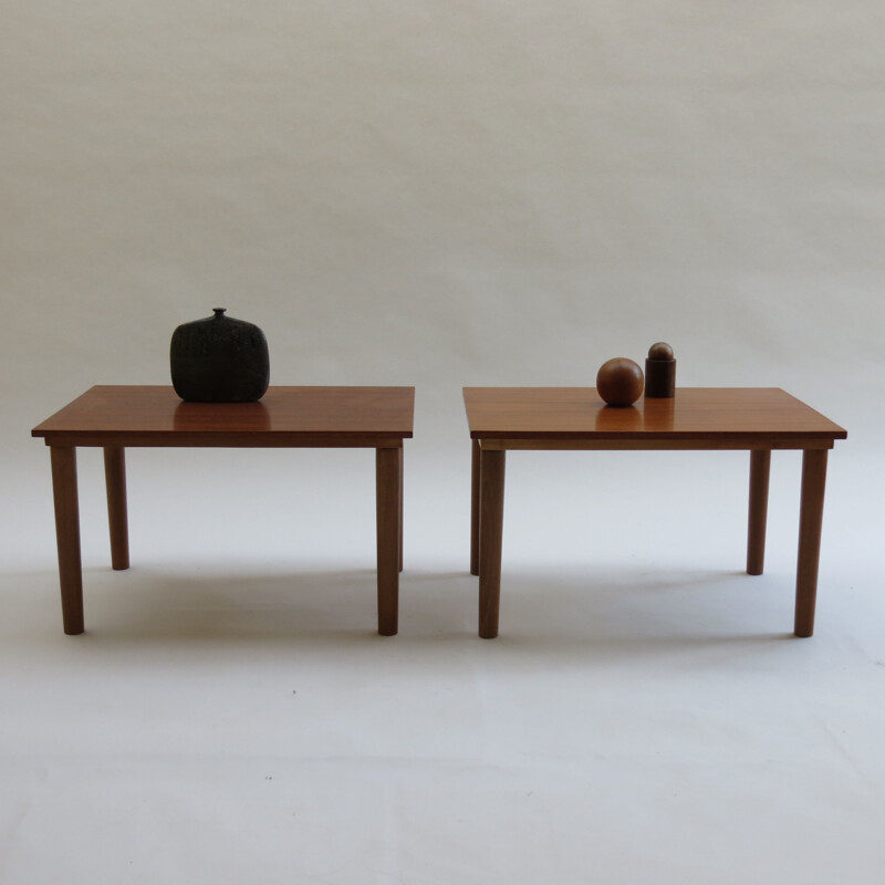 Paire de tables d'appoint vintage en teck Borge Mogensen 1960