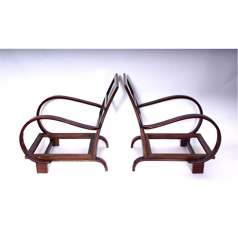 Pair of vintage armchairs designed by Jindřich Halabala, 1920s