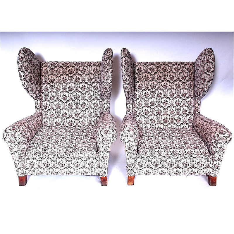 Pair of vintage wing chairs, 1960s