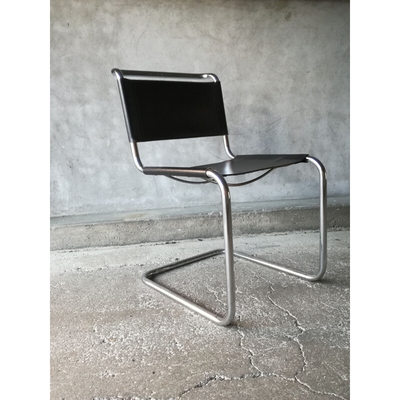 Vintage leather chair model B33 by Marcel Breuer 1970