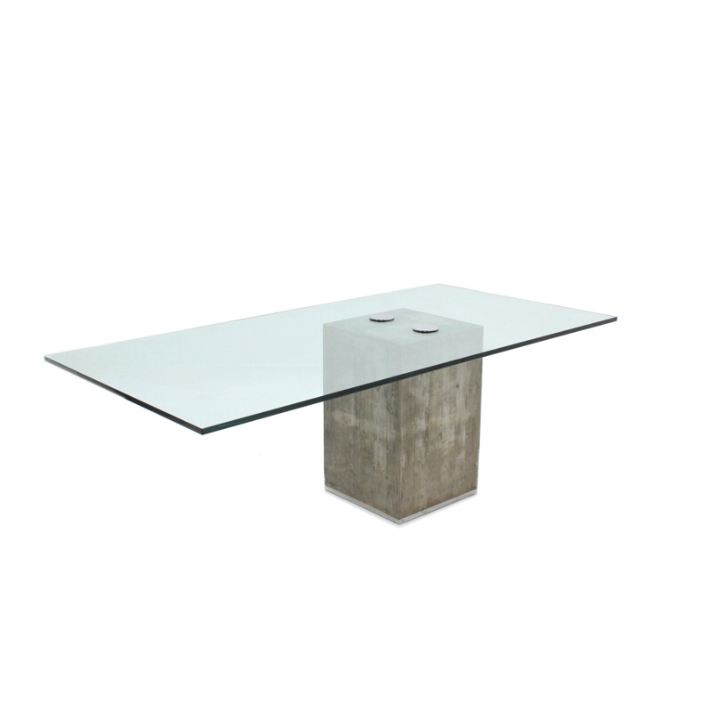 Vintage Concrete Dining Table by Sergio and Giorgio Saporiti for Saporiti Italia 1970s