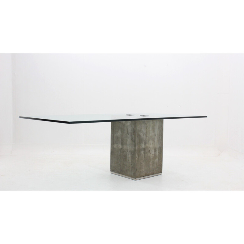 Vintage Concrete Dining Table by Sergio and Giorgio Saporiti for Saporiti Italia 1970s