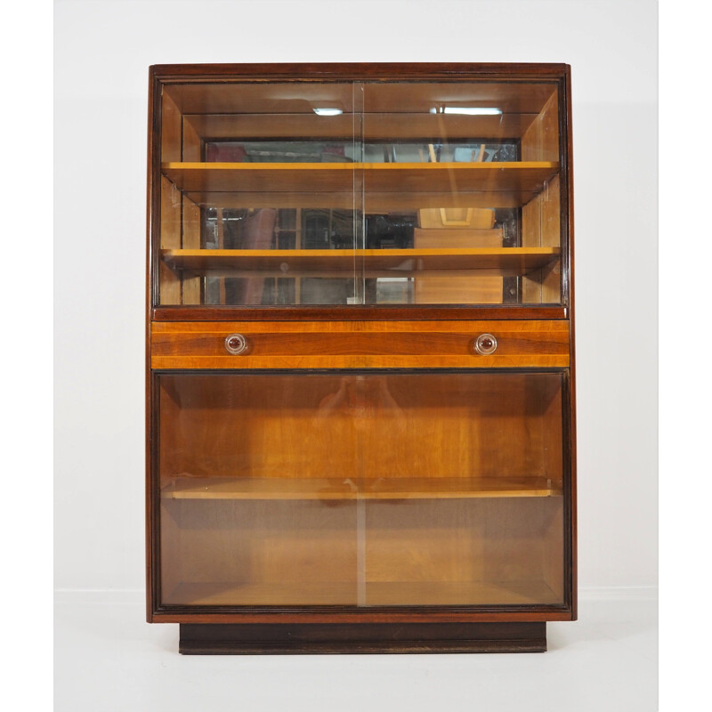 Vintage Walnut Display Cabinet, 1960s