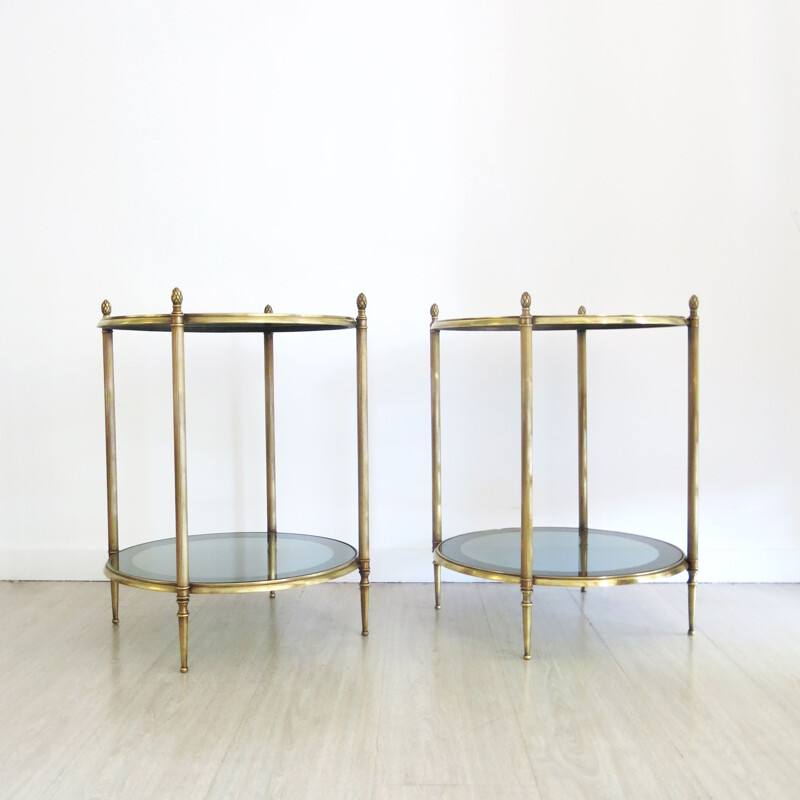 Pair of Mid-Century Brass Side Tables, French 1960s