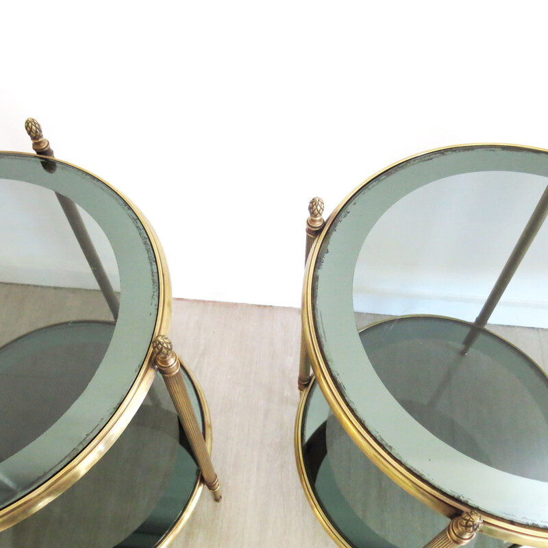 Pair of Mid-Century Brass Side Tables, French 1960s