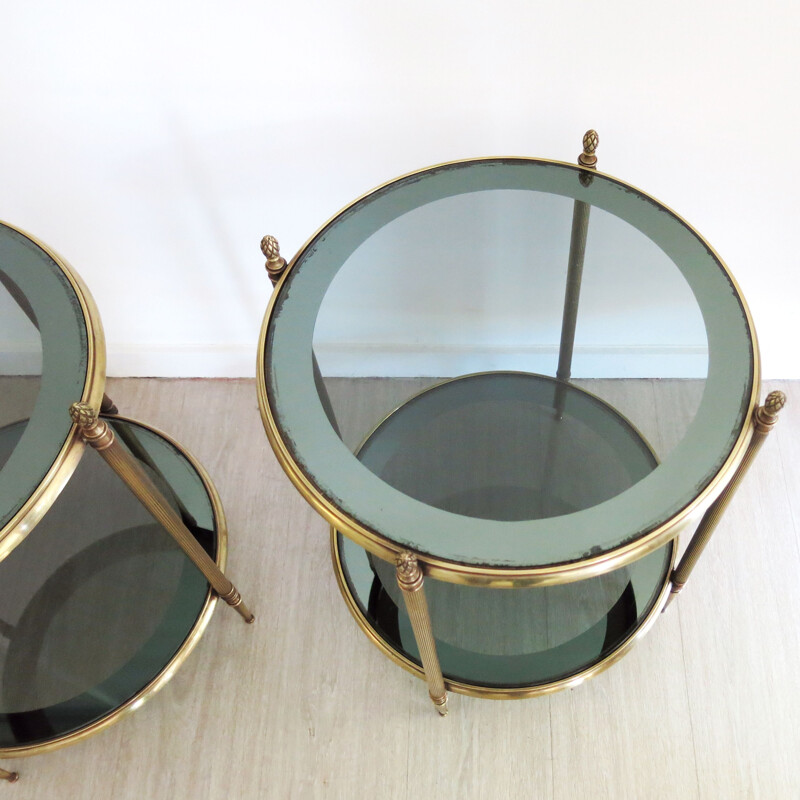 Pair of Mid-Century Brass Side Tables, French 1960s