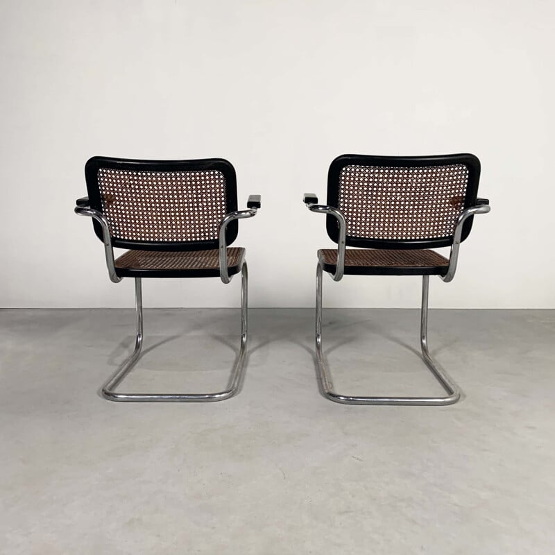 Set of 4 vintage B32 & B64 Cesca Chairs by Marcel Breuer for Thonet, 1940s