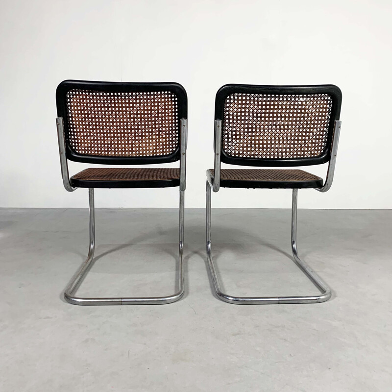 Set of 4 vintage B32 & B64 Cesca Chairs by Marcel Breuer for Thonet, 1940s