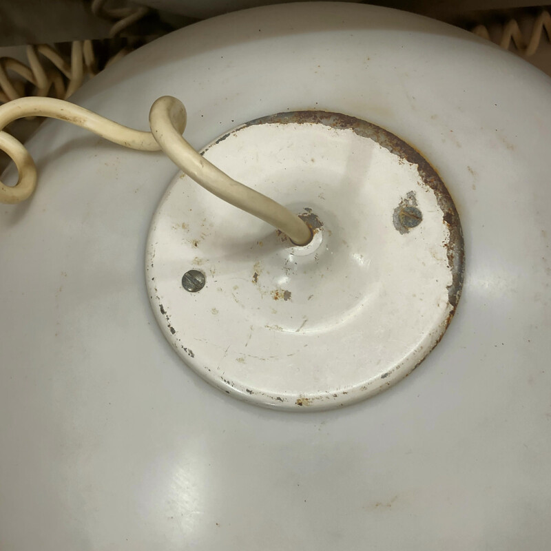 Lampe de sol vintage boule en plastique blanc 1970 