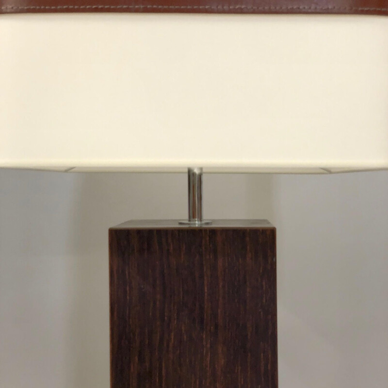 Vintage lamp with 1970 Macassar imitation laminate base