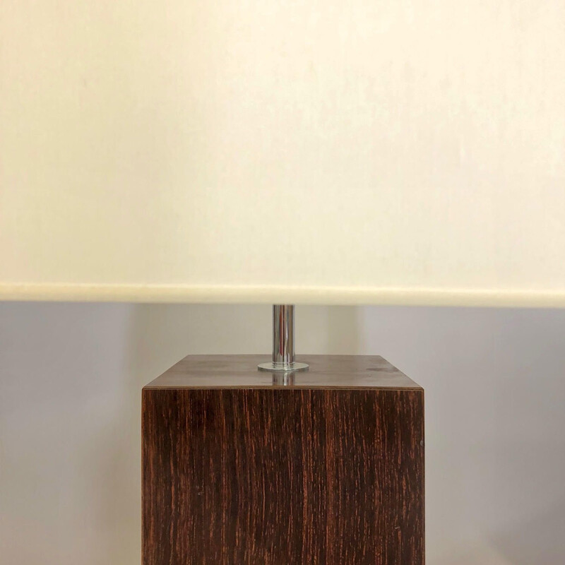 Vintage lamp with 1970 Macassar imitation laminate base