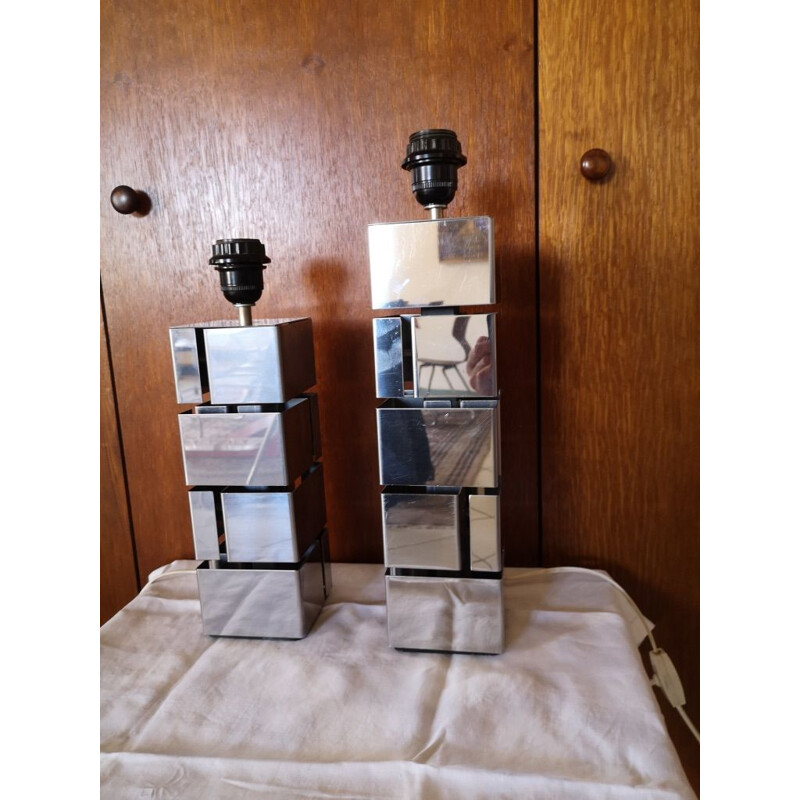 Pair of Building Vintage lamps by Curtis Jere 1970