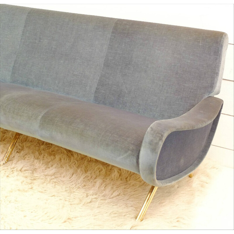 "Lady" sofa in velvet and brass, Marco ZANUSO - 1951