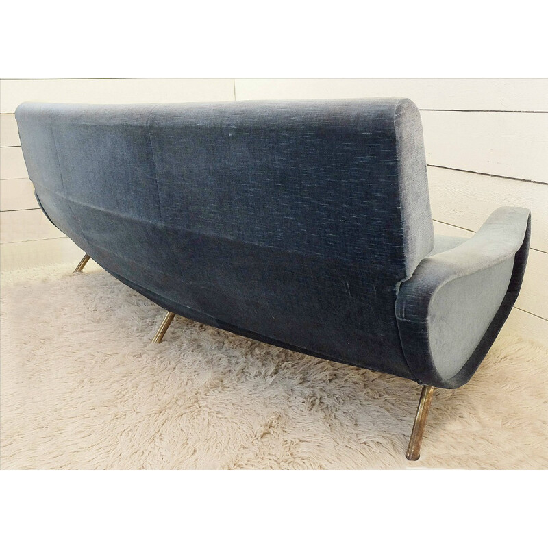 "Lady" sofa in velvet and brass, Marco ZANUSO - 1951