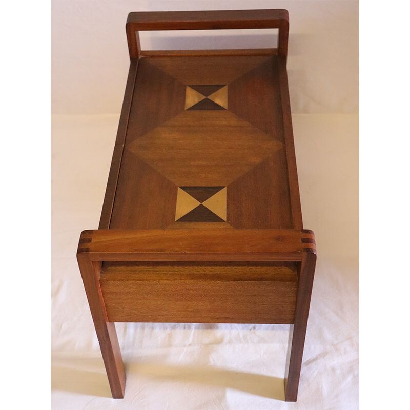 Table de chevet vintage en bois 1960