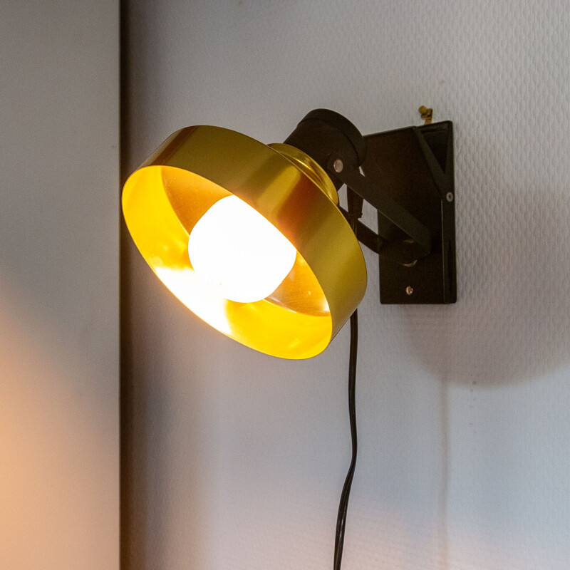 Vintage golden wall light LITA by Jean René Caillette 1970