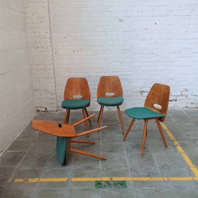 Set of 4 vintage Tatra Lollipop chairs 1980s