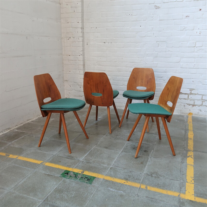 Set of 4 vintage Tatra Lollipop chairs 1980s