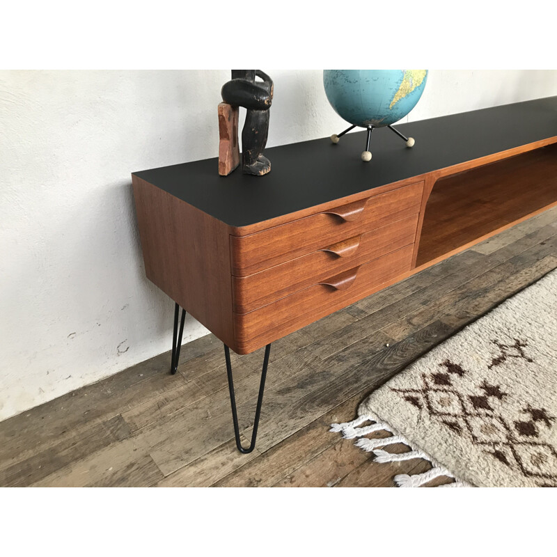 Vintage teak sideboard Scandinavian TV furniture 1960