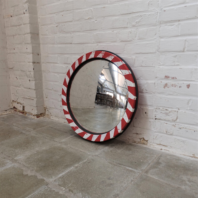 Miroir vintage convexe industriel