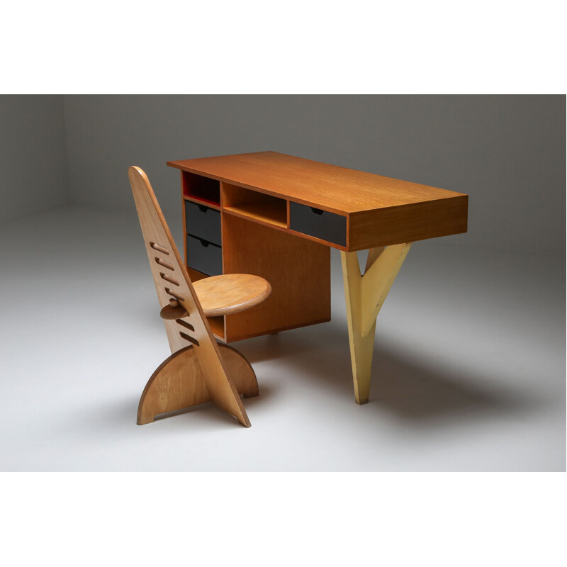 Vintage Modernist Desk Dutch 1950s