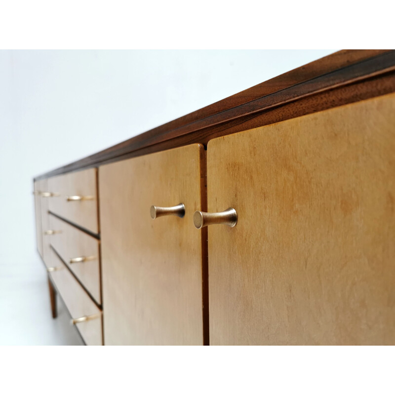 Sideboard Everest For Heals British Long John Teak And Maple  Mid Century 1960