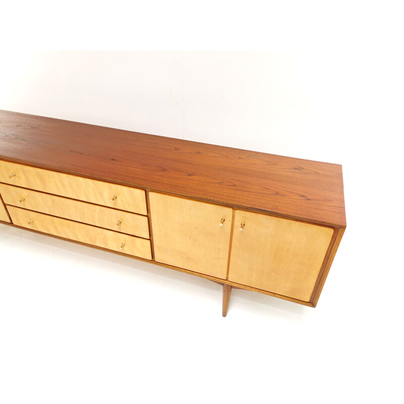 Sideboard Everest For Heals British Long John Teak And Maple  Mid Century 1960