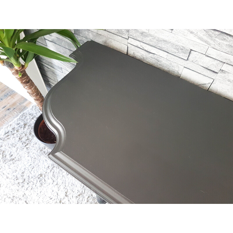 Table d'appoint vintage  noir mat Console demi-lune Italienne