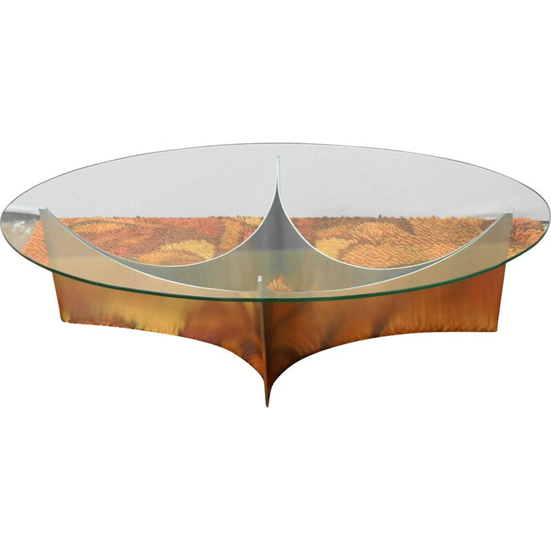 Vintage oval coffee table 1970